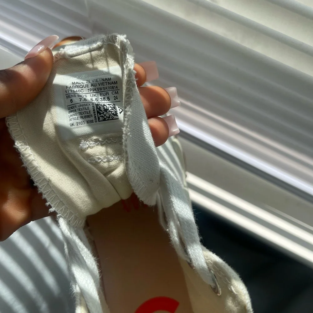 Converse White and Black High-Top Sneakers - Picture 4 of 5
